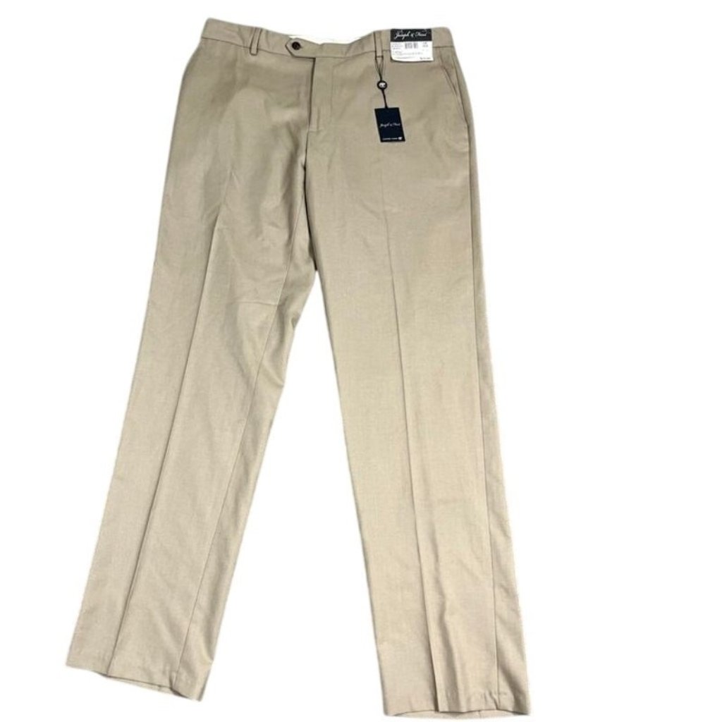 Joseph & Feiss Men's 38x34 Tan Beige Wool Blend Dress Pants Flat Front Nwt
